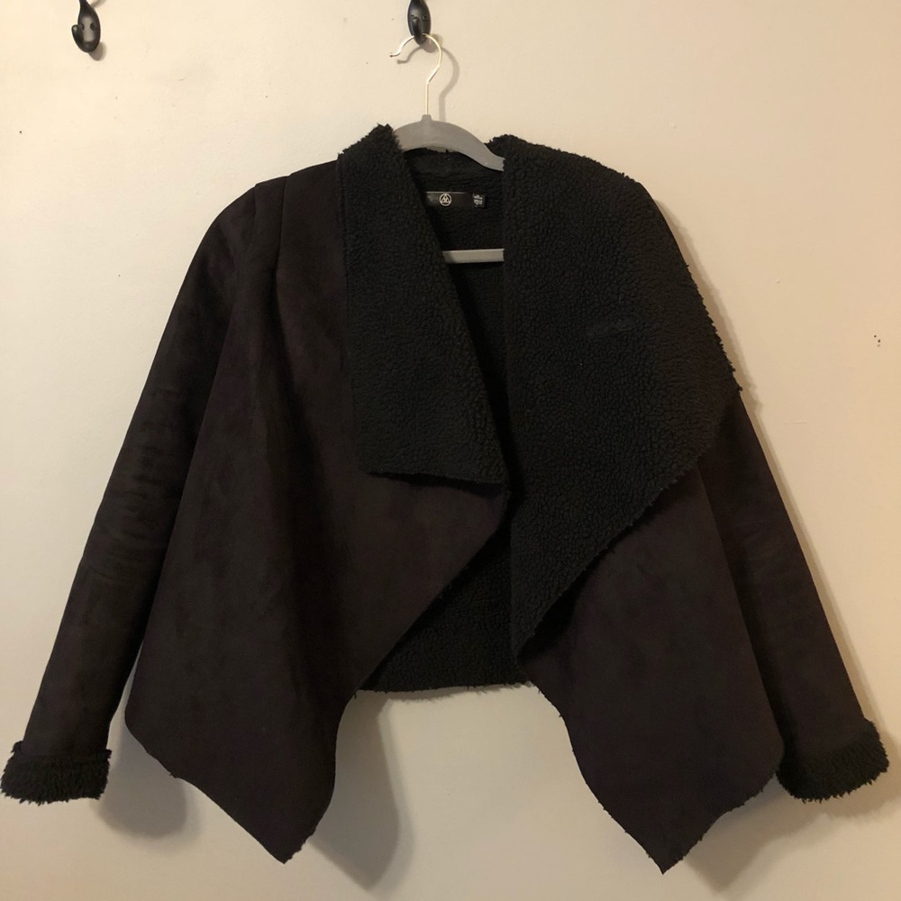 Misguided Faux Shearling Waterfall Jacket
